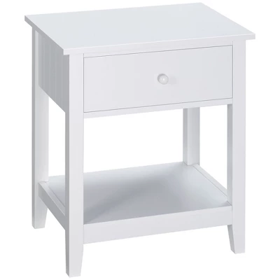 HOMCOM Modern Style Nightstand, Side Table With Drawer And Storage Shelf For Bedroom, Or Living Room 9 HOMCOM Modern Style Nightstand, Side Table With Drawer And Storage Shelf For Bedroom, Or Living Room - Image 9