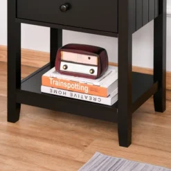 HOMCOM Modern Style Nightstand, Side Table With Drawer And Storage Shelf For Bedroom, Or Living Room 14 HOMCOM Modern Style Nightstand, Side Table With Drawer And Storage Shelf For Bedroom, Or Living Room -Homcom GUEST 809785c8 3499 4c28 81bf fa8a9eab8d88