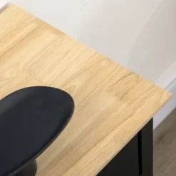 HOMCOM Modern Sideboard With Drawers, Buffet Cabinet With Storage Cabinets, Rubberwood Top For Living Room, Kitchen, TV Stand Up To 60 Inches, Black -Homcom GUEST 8359eb02 154c 4759 b9a6 8bd4638886c1