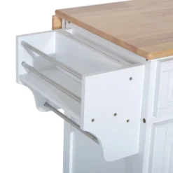 HOMCOM Rolling Kitchen Island Storage Cart Table W/ Drop Leaf Top -Homcom GUEST 83f12b8f 2b8a 4224 889f 3a225098fd81