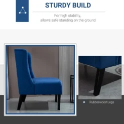 HOMCOM Linen Fabric Upholstery Double Sofa Tufted Loveseat Armless Couch Living Room Furniture With Wood Legs -Homcom GUEST 87e16bd0 c5e7 49fc 8ebe 74610bc014d0