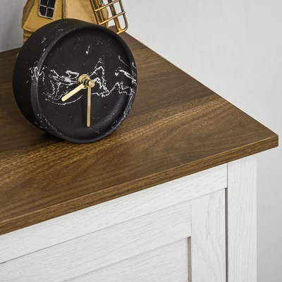 HOMCOM Farmhouse Storage Cabinet, Sideboard With Double Doors, Drawer, And Adjustable Shelf For Kitchen, Bedroom, Living Room, White 4 HOMCOM Farmhouse Storage Cabinet, Sideboard With Double Doors, Drawer, And Adjustable Shelf For Kitchen, Bedroom, Living Room, White - Image 4