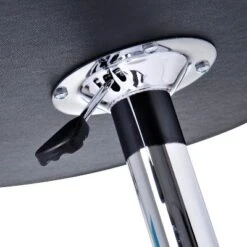 HOMCOM 25" Classic Round Adjustable Faux Leather Chrome Standing Bistro Table -Homcom GUEST 8f6a40a1 b28b 4db3 8628 96fd4cb5a4aa