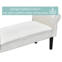 HOMCOM 52" Linen Upholstered Accent Ottoman Bench With Armrests -Homcom GUEST 8f8a027d c255 4d45 b853 361d76270db5