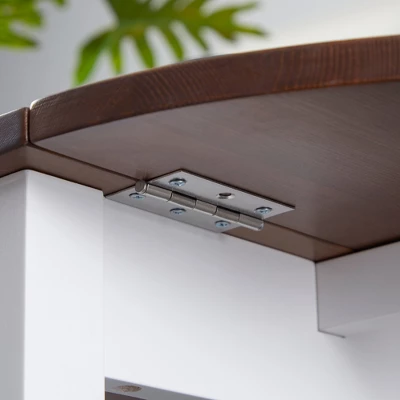 HOMCOM 55" Solid Wood Kitchen Table, Drop Leaf Tables For Small Spaces, Folding Dining Table, Brown 4 HOMCOM 55" Solid Wood Kitchen Table, Drop Leaf Tables For Small Spaces, Folding Dining Table, Brown - Image 4