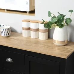 HOMCOM Kitchen Sideboard With Adjustable Shelves, Dining Buffet Cabinet With 3 Storage Drawers, Black 8 HOMCOM Kitchen Sideboard With Adjustable Shelves, Dining Buffet Cabinet With 3 Storage Drawers, Black -Homcom GUEST 964a4713 01d2 4fe4 a395 60b7475f83ce