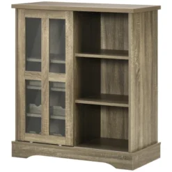 HOMCOM Modern Buffet Cabinet With Sliding Door, Wine Bar Cabinet With Storage, Kitchen/Dining Room Storage Cabinet With Shelves, Gray 7 HOMCOM Modern Buffet Cabinet With Sliding Door, Wine Bar Cabinet With Storage, Kitchen/Dining Room Storage Cabinet With Shelves, Gray -Homcom GUEST 96b8da6e f8d7 463f a64a 2b2379e20255