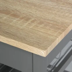 HOMCOM Mobile Rolling Kitchen Island Trolley Serving Cart With Underneath Drawer & Slide-Out Wire Storage Basket, Grey -Homcom GUEST 98ba6458 279d 48ff a11b cfed82aba23d