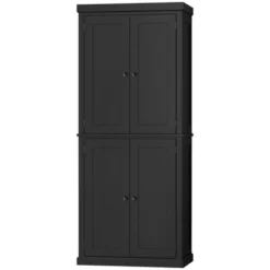 HOMCOM Freestanding Modern 4 Door Kitchen Pantry, Storage Cabinet Organizer With 6-Tier Shelves, And 4 Adjustable Shelves, Black 7 HOMCOM Freestanding Modern 4 Door Kitchen Pantry, Storage Cabinet Organizer With 6-Tier Shelves, And 4 Adjustable Shelves, Black -Homcom GUEST 98c4c085 c0d4 474a bc7e 9eb934853b83