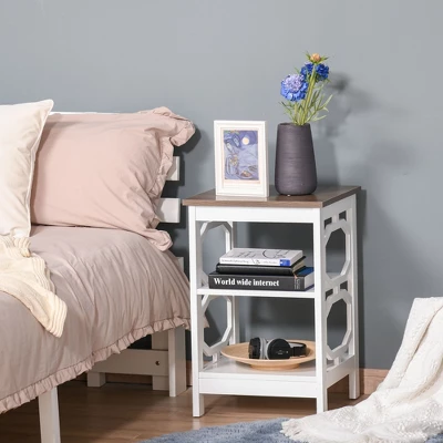 HOMCOM Modern End Table, Accent Side Table With 2 Storage Shelves For Living Room, Bedroom 1 HOMCOM Modern End Table, Accent Side Table With 2 Storage Shelves For Living Room, Bedroom