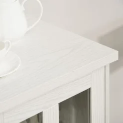 HOMCOM Modern Buffet Cabinet With Sliding Door, Wine Bar Cabinet With Storage, Kitchen/Dining Room Storage Cabinet With Shelves, White -Homcom GUEST 9ac5a6ce b0d9 4b55 ba9c 49350f64213e