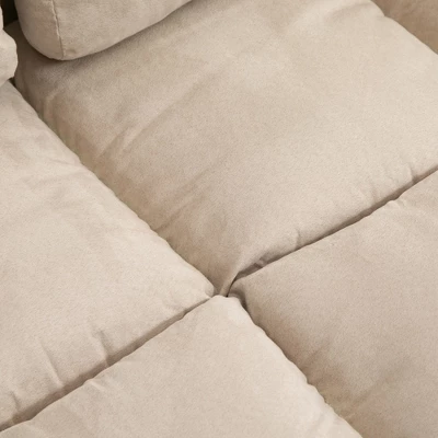 HOMCOM Convertible Floor Sofa Chair, Folding Upholstered Couch Bed, Adjustable Guest Chaise Lounge With Metal Frame And 2 Pillows 5 HOMCOM Convertible Floor Sofa Chair, Folding Upholstered Couch Bed, Adjustable Guest Chaise Lounge With Metal Frame And 2 Pillows - Image 5