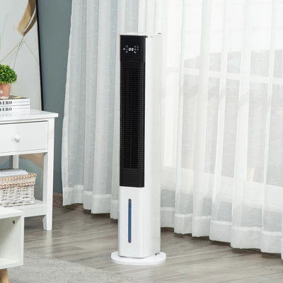 HOMCOM Portable Evaporative Air Cooler, Ice Cooling Fan Water Conditioner Unit With 3 Modes, 3 Speeds, Remote Control, Timer, And Oscillation 1 HOMCOM Portable Evaporative Air Cooler, Ice Cooling Fan Water Conditioner Unit With 3 Modes, 3 Speeds, Remote Control, Timer, And Oscillation