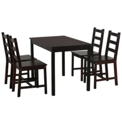 HOMCOM 5 Piece Dining Room Table Set, Wooden Kitchen Table And Chairs For Dinette, Breakfast Nook -Homcom GUEST 9eb5da74 50ca 497e ad14 ce0c18dda52d