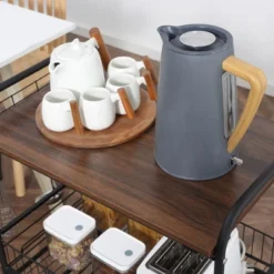 HOMCOM 24" 3-Tier Rolling Kitchen Cart, Utility Storage Trolley With 2 Basket Drawers, Side Hooks For Dining Room 11 HOMCOM 24" 3-Tier Rolling Kitchen Cart, Utility Storage Trolley With 2 Basket Drawers, Side Hooks For Dining Room -Homcom GUEST a14d8865 93ae 4050 bd06 91af7f2cf514