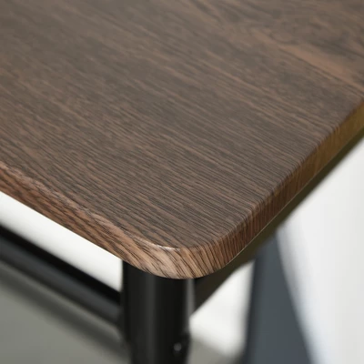 HOMCOM 3 Piece Counter Height Bar Table And Chairs Set, Space Saving Dining Table With 2 Matching Stools, Storage Shelf Metal Frame Footrest 7 HOMCOM 3 Piece Counter Height Bar Table And Chairs Set, Space Saving Dining Table With 2 Matching Stools, Storage Shelf Metal Frame Footrest - Image 7