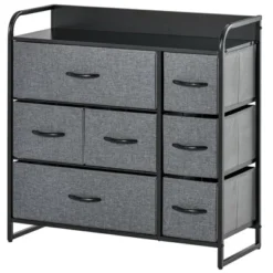 HOMCOM 7-Drawer Dresser, Fabric Chest Of Drawers, 3-Tier Storage Organizer For Bedroom Entryway, Tower Unit With Steel Frame Wooden Top 13 HOMCOM 7-Drawer Dresser, Fabric Chest Of Drawers, 3-Tier Storage Organizer For Bedroom Entryway, Tower Unit With Steel Frame Wooden Top -Homcom GUEST a4f54bc1 a018 4c66 a75a a7414041bcaa