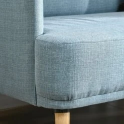 HOMCOM 48" Loveseat Sofa For Bedroom, Modern Love Seats Furniture, Upholstered Small Couch For Small Space, Blue -Homcom GUEST a592b442 8ea4 4cd9 9abe 90858f2ef284