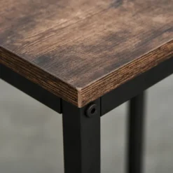 HOMCOM Industrial 3 Piece Dining Table Set, Counter Height Bar Table And Chairs Set, Kitchen Bistro Table Set With Storage Shelf And Stools, Brown -Homcom GUEST a7967daf d1c0 43e6 b8da 75e880d7c18b