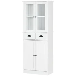 HOMCOM 61" Freestanding Kitchen Pantry, Storage Cabinet With Soft Close Doors, Adjustable Shelves, And 2 Drawers, White -Homcom GUEST a7c6f42f cbb0 4bac a228 7a96cb778e17