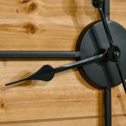 HOMCOM 36 Inch Large Wall Clock, Square Silent Non Ticking Metal Wood Farmhouse Roman Numeral Clocks Decor, Battery Operated, Black And Natural 9 HOMCOM 36 Inch Large Wall Clock, Square Silent Non Ticking Metal Wood Farmhouse Roman Numeral Clocks Decor, Battery Operated, Black And Natural -Homcom GUEST a8d29820 8388 419a 9ec8 1d3128cec95a