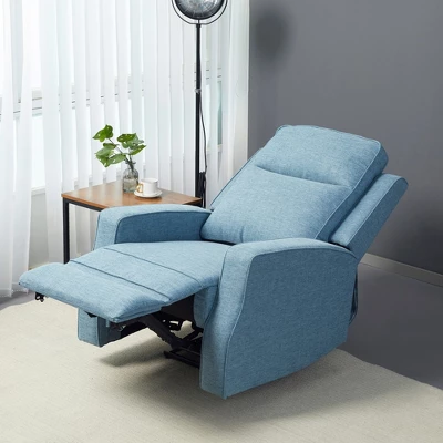 HOMCOM Electric Power Recliner Armchair With USB Charging Station, Sofa Recliner With Linen Upholstered Seat And Retractable Footrest, Blue 1 HOMCOM Electric Power Recliner Armchair With USB Charging Station, Sofa Recliner With Linen Upholstered Seat And Retractable Footrest, Blue