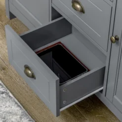 HOMCOM Buffet Cabinet With 3 Storage Drawers And Adjustable Shelves, 2 Door Sideboard With Rubber Wood Top, Coffee Bar For Living Room, Gray 9 HOMCOM Buffet Cabinet With 3 Storage Drawers And Adjustable Shelves, 2 Door Sideboard With Rubber Wood Top, Coffee Bar For Living Room, Gray -Homcom GUEST ab76b504 5a22 4d5f a9db 0cc33045773a