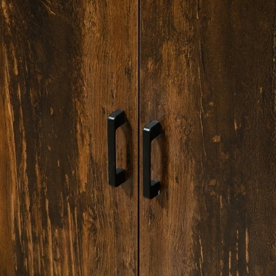 HOMCOM Industrial Sideboard Buffet Cabinet, Kitchen Storage Cabinet With Adjustable Shelves For Living Room, Bedroom, Hallway, Rustic Brown 5 HOMCOM Industrial Sideboard Buffet Cabinet, Kitchen Storage Cabinet With Adjustable Shelves For Living Room, Bedroom, Hallway, Rustic Brown - Image 5