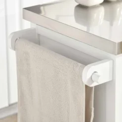 HOMCOM Rolling Kitchen Island On Wheels With Stainless Steel Top, Spice Rack & Drawers, Utility Portable Multi-Storage Cart On Wheels -Homcom GUEST ae66dadb 31ea 439e 9822 618db79f39da