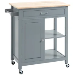 HOMCOM Rolling Kitchen Cart With Wood Top, Kitchen Island With Storage Drawer On Wheels For Dining Room 15 HOMCOM Rolling Kitchen Cart With Wood Top, Kitchen Island With Storage Drawer On Wheels For Dining Room -Homcom GUEST aed5098c 78fc 4944 b595 04ccafa368f3