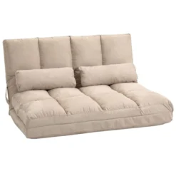 HOMCOM Convertible Floor Sofa Chair, Folding Upholstered Couch Bed, Adjustable Guest Chaise Lounge With Metal Frame And 2 Pillows 12 HOMCOM Convertible Floor Sofa Chair, Folding Upholstered Couch Bed, Adjustable Guest Chaise Lounge With Metal Frame And 2 Pillows -Homcom GUEST b2532443 0c07 4673 a59a 721645bf4c5c