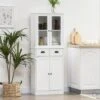 HOMCOM 61" Freestanding Kitchen Pantry, Storage Cabinet With Soft Close Doors, Adjustable Shelves, And 2 Drawers, White