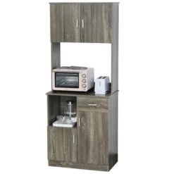 HOMCOM Modern Kitchen Buffet With Hutch Pantry Storage, Microwave Counter, 2 Cabinets, And Adjustable Shelves -Homcom GUEST b46f45e6 afd1 40b3 a7b1 2e898a5b5ea5
