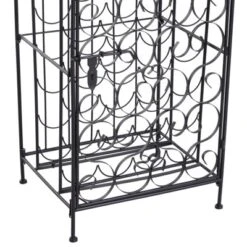 HOMCOM 35 Bottle Wrought Iron Wine Rack Cabinet With Lock, Black -Homcom GUEST b59a39fb 36e0 456d a289 8008718ae8ec
