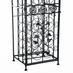 HOMCOM 45-Bottle Modern Wine Organizer Decorative Portable Wrought Iron Wine Rack Jail 12 HOMCOM 45-Bottle Modern Wine Organizer Decorative Portable Wrought Iron Wine Rack Jail -Homcom GUEST ba26d649 e377 4876 ba44 89718cb20a80