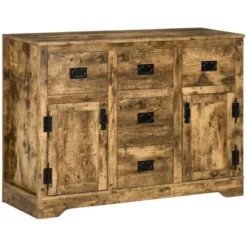 HOMCOM Industrial Buffet Cabinet Free Standing Kitchen Sideboard With Five Drawers Two Door Cabinets Adjustable Shelf For Living Room -Homcom GUEST ba3b7561 57fc 41e8 b6e3 b76a99088c8a