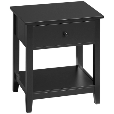 HOMCOM Modern Style Nightstand, Side Table With Drawer And Storage Shelf For Bedroom, Or Living Room 8 HOMCOM Modern Style Nightstand, Side Table With Drawer And Storage Shelf For Bedroom, Or Living Room - Image 8