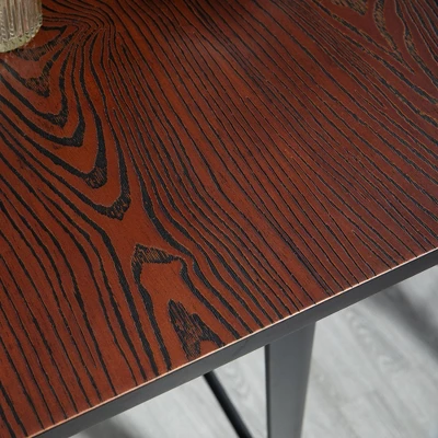 HOMCOM 3 Piece Industrial Dining Table Set, Counter Height Bar Table & Chairs Set With Footrests For Bistro, Pub 4 HOMCOM 3 Piece Industrial Dining Table Set, Counter Height Bar Table & Chairs Set With Footrests For Bistro, Pub - Image 4