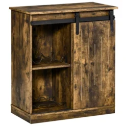 HOMCOM Industrial Sideboard Storage Cabinet, Serving Bar Buffet With Sliding Barn Door And 6-Bottle Wine Rack 12 HOMCOM Industrial Sideboard Storage Cabinet, Serving Bar Buffet With Sliding Barn Door And 6-Bottle Wine Rack -Homcom GUEST bd419f09 0d27 4c36 b197 7d8ba28796cd