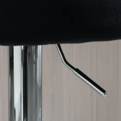 HOMCOM Adjustable Bar Stools Upholstered Kitchen Stools With Velvet Touch Fabric, Steel Frame Black, Set Of 2 -Homcom GUEST bdbb91df 7454 4474 99d7 37f2d4ecf59f