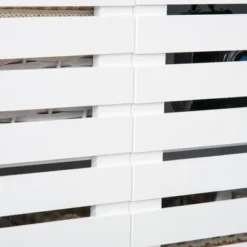 HOMCOM Buffet Sideboard Storage Cabinet With Slat Double Doors, Enclosed Adjustable Shelf And Open Bottom Shelf, White -Homcom GUEST beeba04a 9619 41ec a95d a29b8f01277d