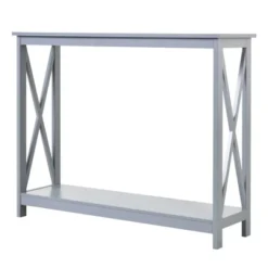 HOMCOM 2-Tier Console Table, Sofa Side Table With Storage Shelf, X Design For Entryway, Living Room, And Hallway -Homcom GUEST c09db9c7 8f3f 43cd b28f 8c8dca639d40