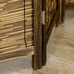 HOMCOM 5.5' Tall Room Divider With Wood & Hand Woven Reed, 4 Panel Folding Privacy Screens, Portable Partition Wall Divider 9 HOMCOM 5.5' Tall Room Divider With Wood & Hand Woven Reed, 4 Panel Folding Privacy Screens, Portable Partition Wall Divider -Homcom GUEST c222f719 c594 4692 8c42 cb663e857196