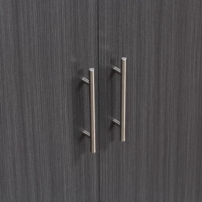 HOMCOM 2-Door Storage Cabinet With Adjustable Shelf, Free Standing Accent Sideboard And Buffet For Kitchen Or Hallway, Grey / White 4 HOMCOM 2-Door Storage Cabinet With Adjustable Shelf, Free Standing Accent Sideboard And Buffet For Kitchen Or Hallway, Grey / White - Image 4