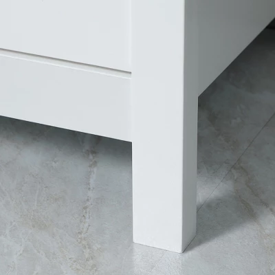 HOMCOM Kitchen Sideboard, Storage Buffet Cabinet With Open Shelf, Glass Door Cabinet And Adjustable Shelf For Living Room, White 4 HOMCOM Kitchen Sideboard, Storage Buffet Cabinet With Open Shelf, Glass Door Cabinet And Adjustable Shelf For Living Room, White - Image 4