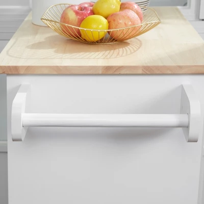 HOMCOM Kitchen Island Cart Rolling Trolley Cart With Drawer, Storage Cabinet & Towel Rack 4 HOMCOM Kitchen Island Cart Rolling Trolley Cart With Drawer, Storage Cabinet & Towel Rack - Image 4