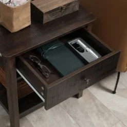 HOMCOM End Table With Drawer, Side Table With Top And Bottom Shelf For Small Spaces, Dark Brown -Homcom GUEST c4c42b03 4552 462c a5ed 7c5941b561a0