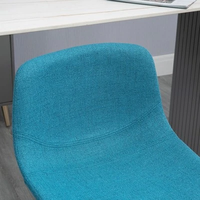 HOMCOM Adjustable Bar Stools Set Of 4, Swivel Bar Height Chairs Barstools Padded With Back For Kitchen, Counter, And Home Bar, Blue 4 HOMCOM Adjustable Bar Stools Set Of 4, Swivel Bar Height Chairs Barstools Padded With Back For Kitchen, Counter, And Home Bar, Blue - Image 4