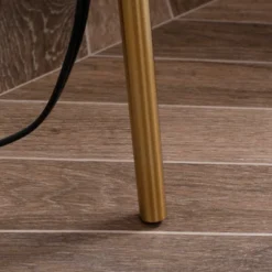 HOMCOM Modern Tripod Floor Lamp Free Standing Land Lamp W/ Steel Frame, Footswitch, Fabric Lampshade And E26 Base For Living Room, Bedroom, Gold -Homcom GUEST c9ad70d7 3ff8 48dd be70 47ec67f45e0b