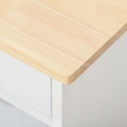 HOMCOM Bar Cart Rolling Kitchen Island On Wheels With 9-Bottle Wine Rack, Small Kitchen Cart Kitchen Storage Cabinets, Wooden Countertop, White -Homcom GUEST cad84e37 574c 43b4 9b10 cd16953c5070